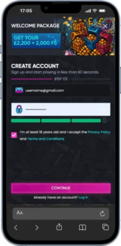 Register an account